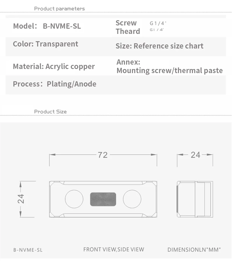 Bykski bloc d'eau pour 2280 /2 - M2 Heatsink Cooler avis et prix